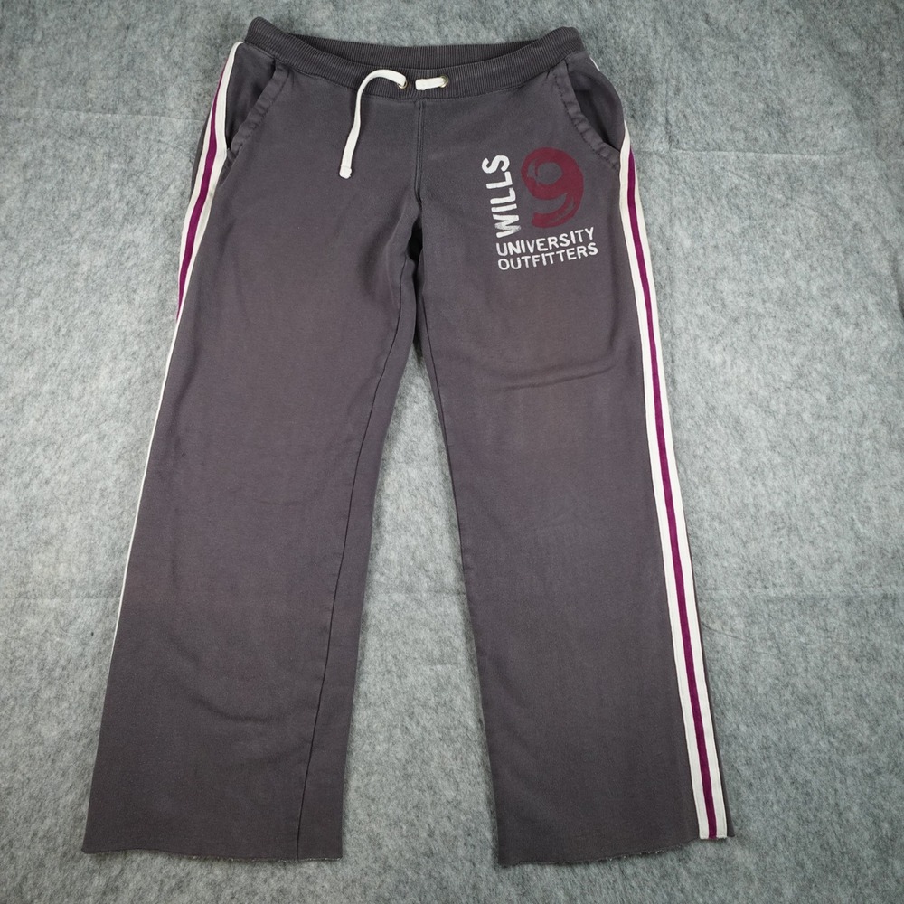 Jack Wills Pants Womens 10 Purple Gray Graphic Side Stripe Drawstring Sweatpants